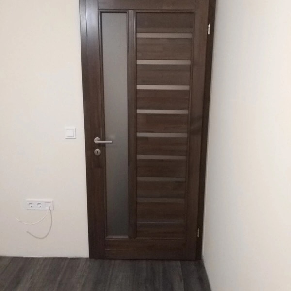 Szép üvegezett fa mintás bejárati ajtó